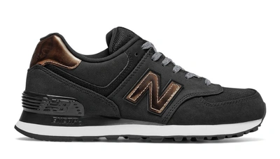 New Balance 574 Varsity Sport In Black With Bronze