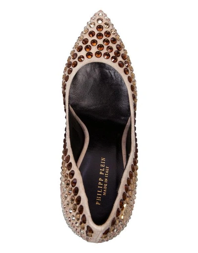 Shop Philipp Plein Boots Lo-heels Low "aisha" In Mouton/gold