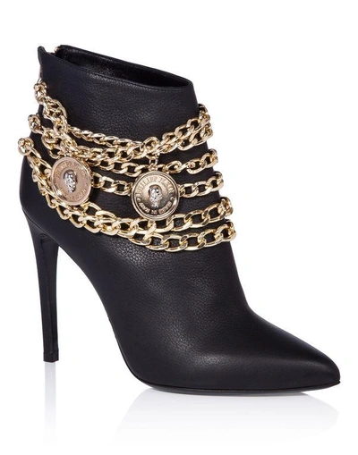 Shop Philipp Plein Boots Lo-heels Low "ameral" In Black/light Gold