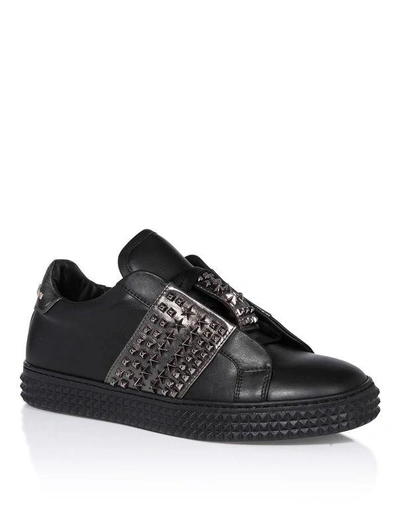 Shop Philipp Plein Lo-top Sneakers "time" In Black/blk Nk/nk