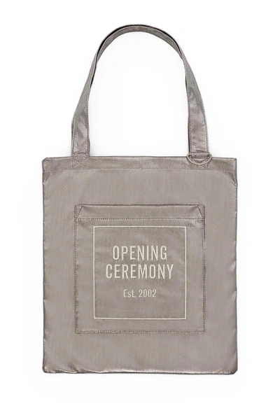 Opening Ceremony Silver Shimmer Tote Bag - Silver