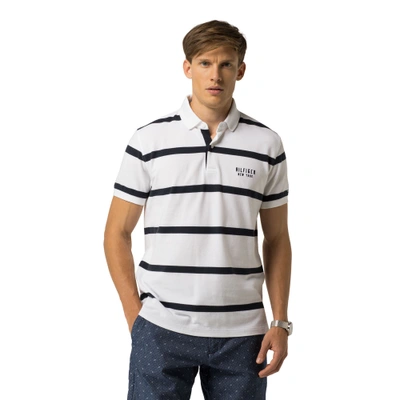 Tommy Hilfiger Classic Fit Stripe Polo - Classic White/ Midnight