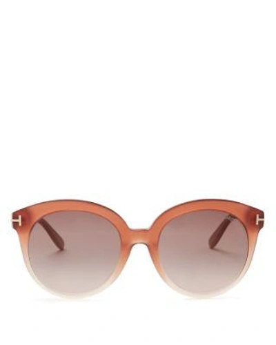Tom Ford Monica Oversized Round Sunglasses, 54mm In Blush/gradient Rose Brown