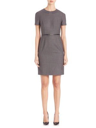 Hugo Boss Danyka Stretch-wool Dress In Grey