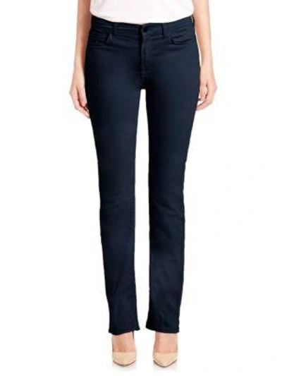 7 For All Mankind Sateen Slim-straight Jeans In Navy Blue