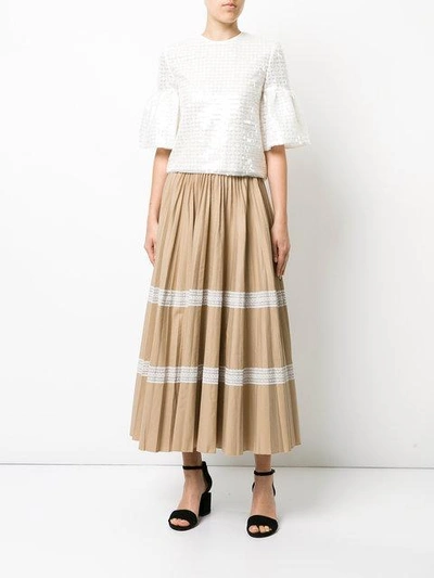 Shop Huishan Zhang Contrast Stripe Skirt