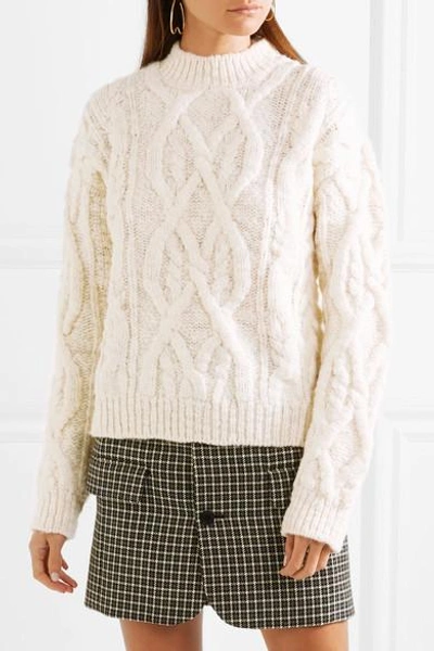 Shop Acne Studios Edyta Cable-knit Wool Sweater