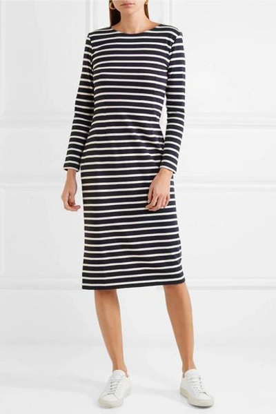 Shop Jcrew Chloe Striped Cotton-jersey Dress