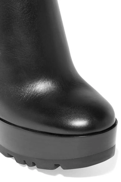Shop Jil Sander Leather Platform Ankle Boots
