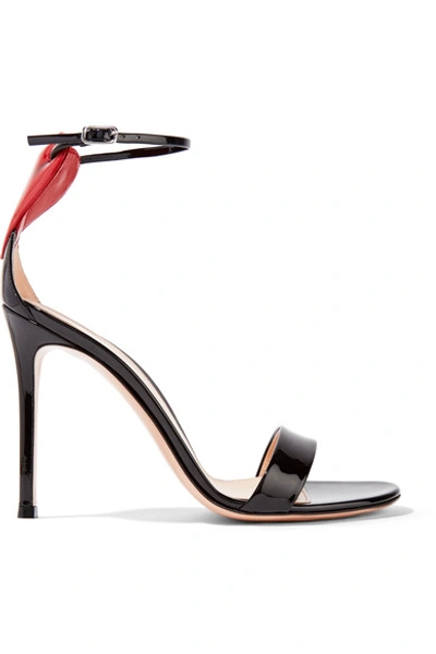 Shop Gianvito Rossi Love Portofino 110 Embellished Patent-leather Sandals