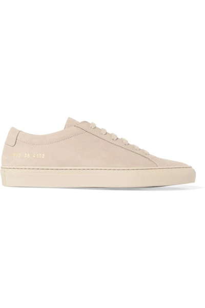 Common Projects Original Achilles Suede Sneakers In Mushroom