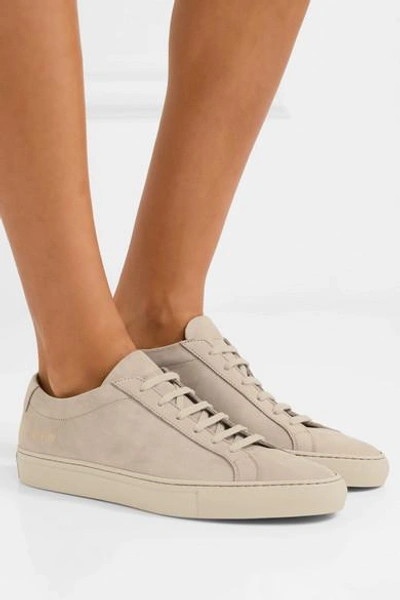 Shop Common Projects Original Achilles Suede Sneakers In Mushroom