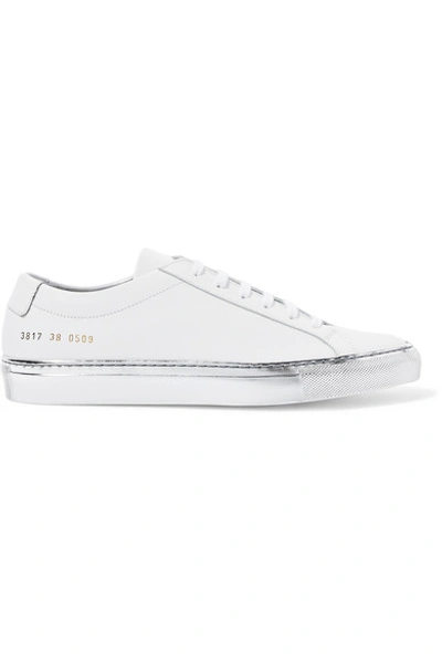 Shop Common Projects Original Achilles Metallic-trimmed Leather Sneakers