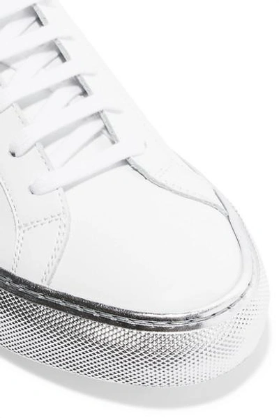 Shop Common Projects Original Achilles Metallic-trimmed Leather Sneakers