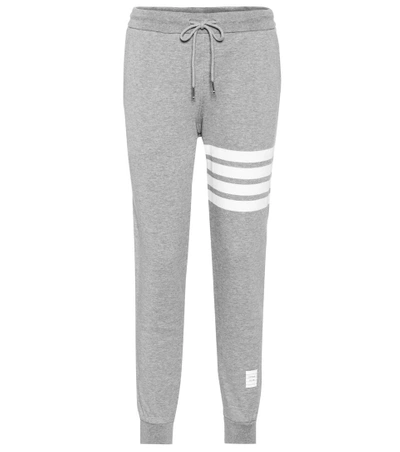 Shop Thom Browne Cotton Track Pants In Light Grey