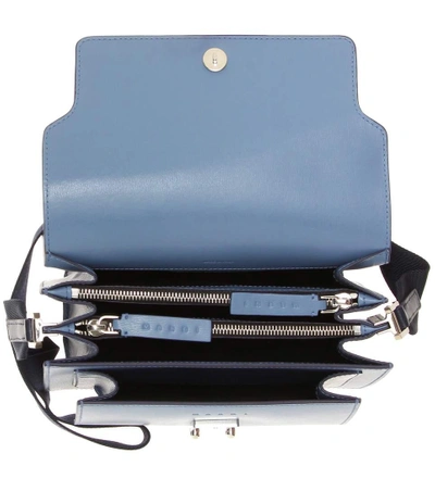 Shop Marni Trunk Leather Shoulder Bag In Blue