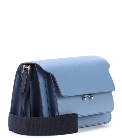 Shop Marni Trunk Leather Shoulder Bag In Blue