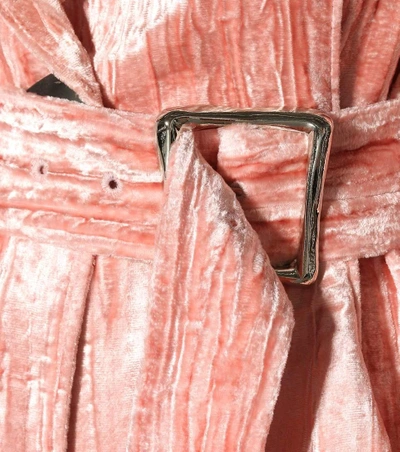Shop Rejina Pyo Crushed-velvet Jacket In Pink