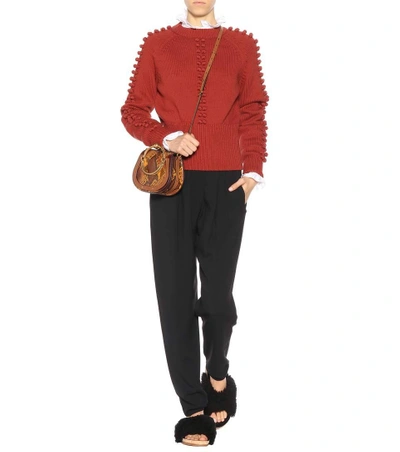 Shop Chloé Knitted Sweater In Red