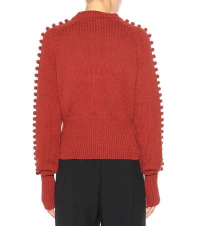 Shop Chloé Knitted Sweater In Red