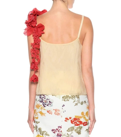 Shop Rosie Assoulin Brooch-adorned Camisole In Peach