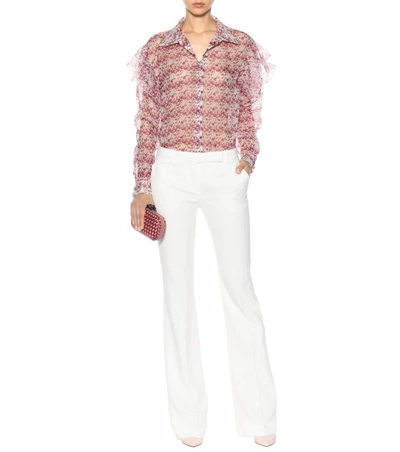 Shop Huishan Zhang Printed Silk Blouse In Multicoloured