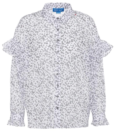 M.i.h. Jeans Baylis Ruffled Floral-print Cotton-voile Shirt In White