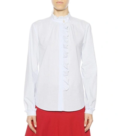 Shop Red Valentino Cotton Blouse In Blue