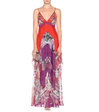 Shop Roberto Cavalli Sleeveless Silk-blend Dress