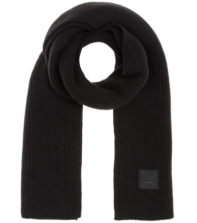 Shop Acne Studios Bansy Face Knitted Wool Scarf