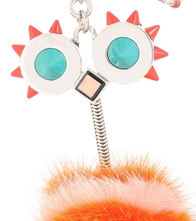 Shop Fendi Fur-embellished Bag Charm In Multicoloured