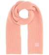 Acne Studios Bansy L Face Wool Scarf In Pale Piek