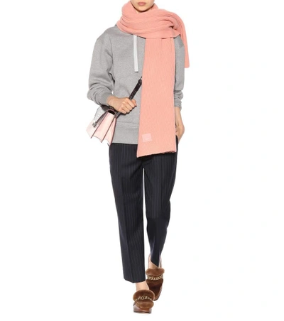 Shop Acne Studios Bansy L Face Wool Scarf In Pale Piek