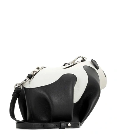 Shop Loewe Panda Mini Leather Shoulder Bag In Black