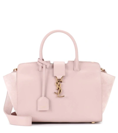 Saint Laurent Baby Downtown Monogram Leather Tote In Pink