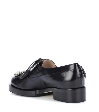 Shop N°21 Lena Embellished Leather Oxford Shoes In Black