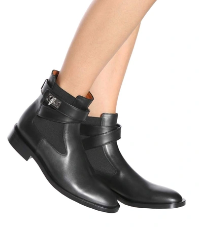 Shop Givenchy Leather Ankle Boots In Eoir