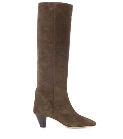Shop Isabel Marant Robby Suede Knee-high Boots In Brown