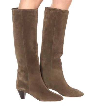 Shop Isabel Marant Robby Suede Knee-high Boots In Brown