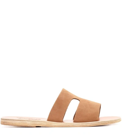 Shop Ancient Greek Sandals Apteros Suede Sandals In Euluck Cappuccieo