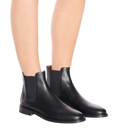 Shop Common Projects Leather Chelsea Boots In Llack