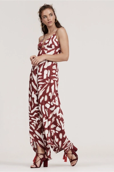 Finders Keepers Mercurial Pantsuit In Berry Spot Print