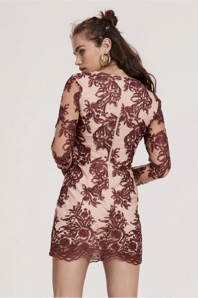 Shop Finders Keepers Spectral Lace Long Sleeve Dress In Berry
