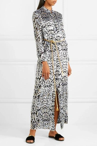 Shop Adam Lippes Metallic Devoré-velvet Maxi Dress In Black