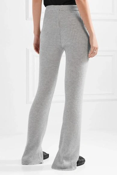 Shop Marques' Almeida Ribbed Merino Wool Slim-leg Pants In Light Gray