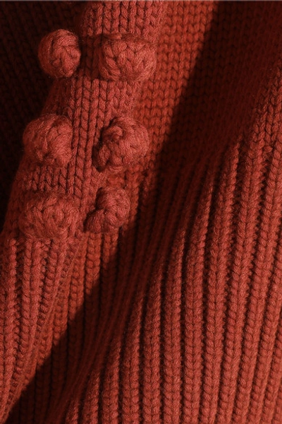Shop Chloé Pompom-embellished Knitted Sweater