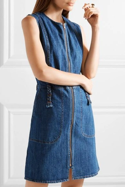 See By Chloé Zip-front Denim Dress In Washed Indigo | ModeSens