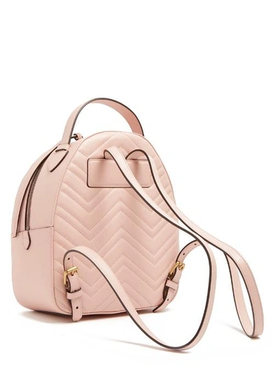 Gucci Gg Marmont Quilted Leather Backpack In Pink&purple