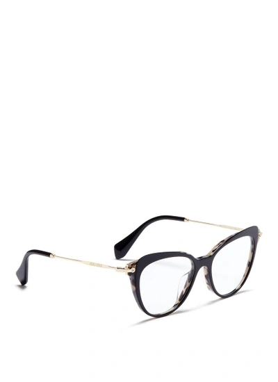 Shop Miu Miu Acetate Cat Eye Optical Glasses