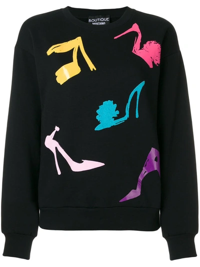 Shop Boutique Moschino Shoe Print Sweatshirt